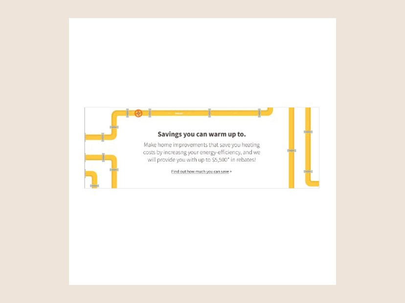 Energy savings ad. Illustrated web ad for heating-efficiency savings.
