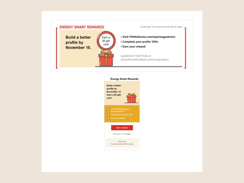 PSO Energy Smart Rewards. Rewards module for print and mobile reports.