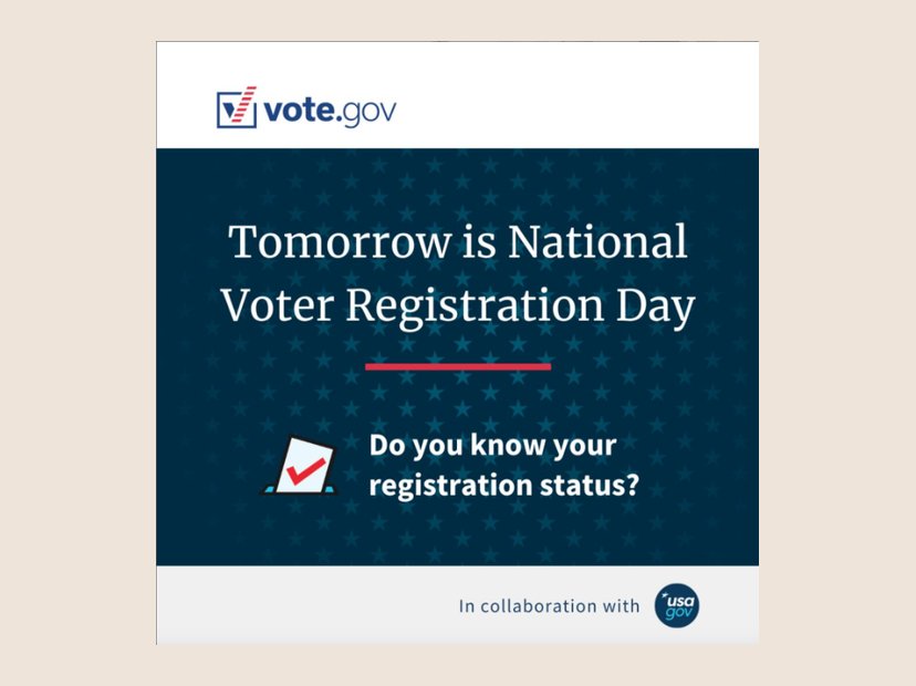 National Voter Registration Day. Vote.gov takeover of the USAGov Instagram, 2024.
