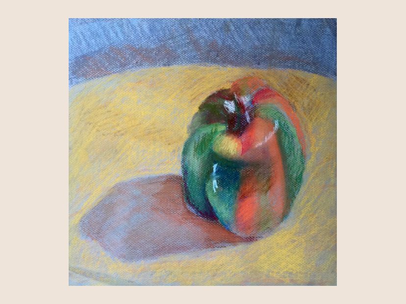 Pepper. Still life in pastel.