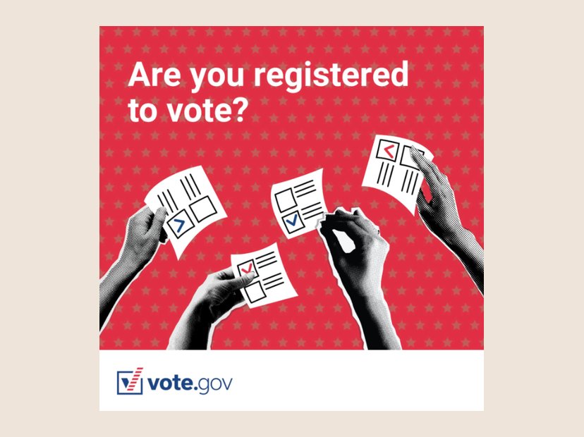 Are you registered to vote?. Vote.gov social graphic.