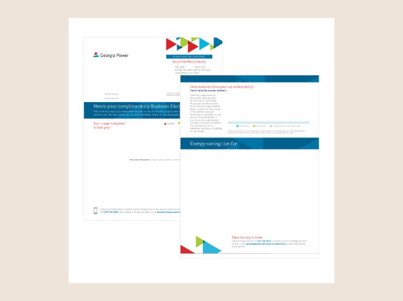 Business energy report template. The variable-data map behind the pilot report.